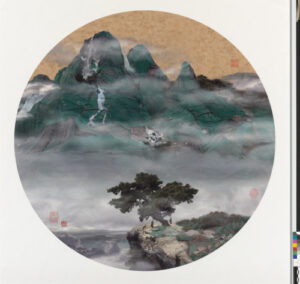 Yaolu’s new Landscape I-06 View of waterfall with rocks and pines