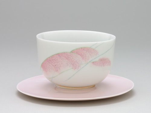 Teabowl Decorated with Flowering Muhly Grass