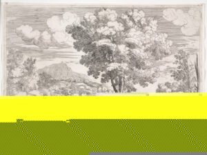 Landscape with a Bird Perched on a Tree Stump