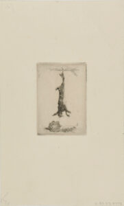 Lièvre pendu par les pattes