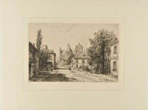 Vue de l’Église et Entrée du Village d’Essômes (près Château-Thierry)