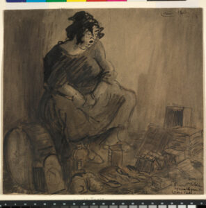 Vendeuse de marché aux puces