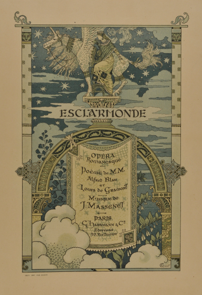 Title page from the book “Jules Massenet, Esclarmonde: ope´ra romanesque (Paris: G. Hartmann, 1889)”