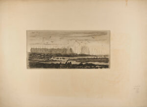 Marée basse avec filets séchant