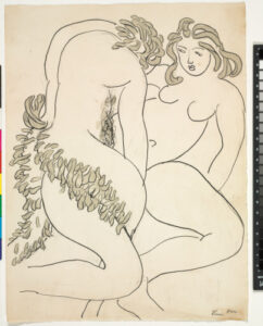 Nymph and Faun (study)