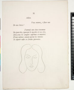 Untitled (head of a woman, published state on page proof)