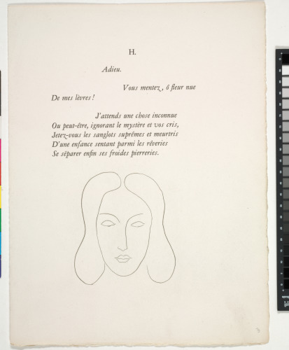 Untitled (head of a woman, published state on page proof)