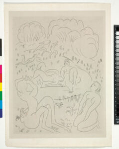 Nymphs and Faun (refused etching)