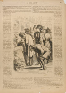 Une Salle de l’hôtel Drouot, un jour d’exposition.