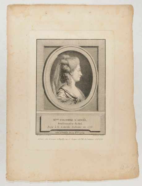 Portrait of Marie-Theodore Thérèse Ruggieri, known as Mademoiselle Colombe