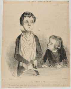 The First Shave. You really want to be able to shave, isn’t that true little brat? Well, you’v got to wait until you are fifteen, like me!