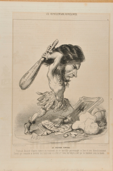 The Savage Bineau. Actual portrait drawn from nature, in the moment when this terrible person indulges in his favourite pastime, which consists of tearing up paintings and breaking all objects of art that he can lay his hands on. - Image 3