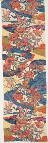Partial Length of Kimono Silk, Kyo-bingata (Kyoto Bingata)