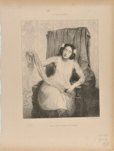 Jeune Fille Brodant une Écharpe