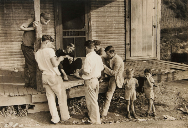 Miners and Kids on Porch, Playing Cards, West Virginia - Image 4