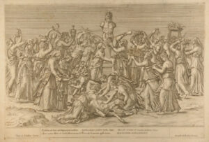 Women Bringing Offerings to a Herm of Priapus, with Three Sacrificing a Donkey in the Foreground