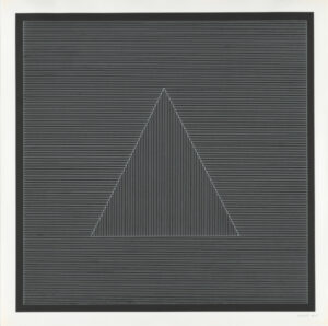 Nine Geometric Figures (White Lines on Black)