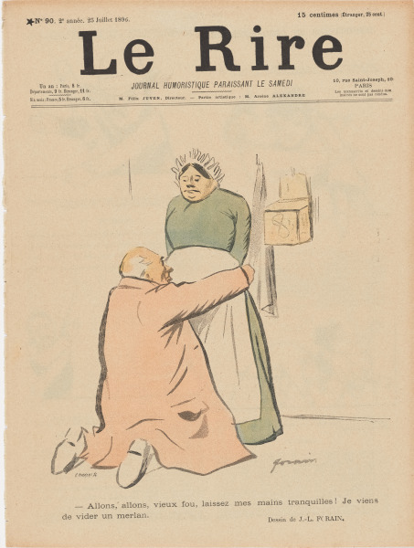 ALLONS, ALLONS, VIEUX FOU, LAISSEZ MES MAINS TRANQUILLES! JE VIENS DE VIDER UN MERLAN.