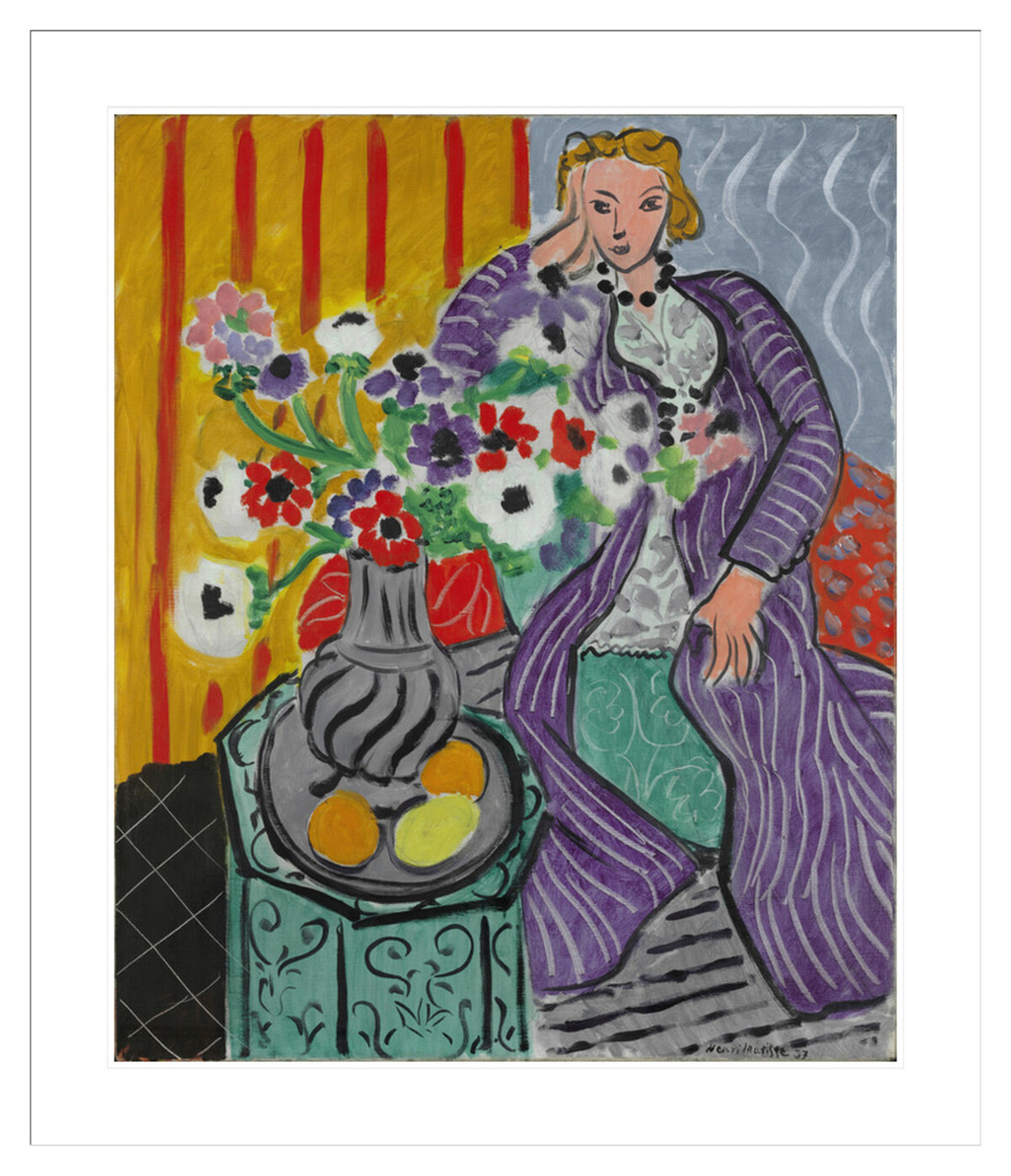 Purple Robe and Anemones Print