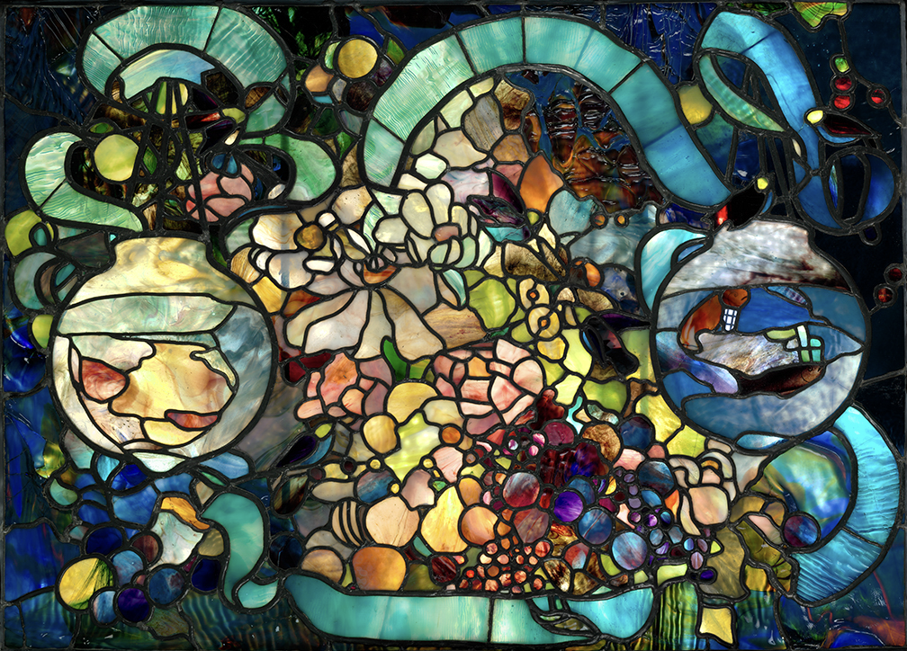 “Flower, Fish and Fruit” Window Panel