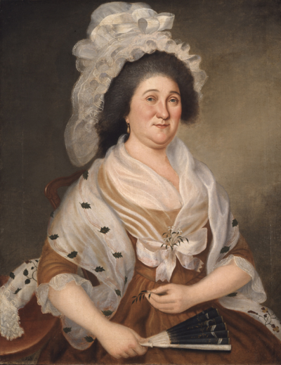 Charles Peale Polk, Mrs. Elijah Etting, 1792, oil on canvas, 35 5/8 x 27 5/8 in.