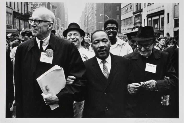 DR. BENJAMIN SPOCK, DR. MARTIN LUTHER KING, JR., AND MONSIGNOR RICE OF PITTSBURGH MARCH IN THE SOLIDARITY DAY PARADE AT THE UNITED NATIONS BUILDING