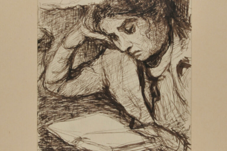 FEMME LISANT, LA TÊTE APPUYÉE SUR LA MAIN