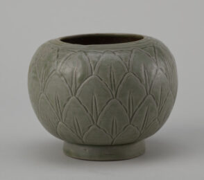 Yue Ware Globular Jar with Carved and Incised Lotus Leaf Design