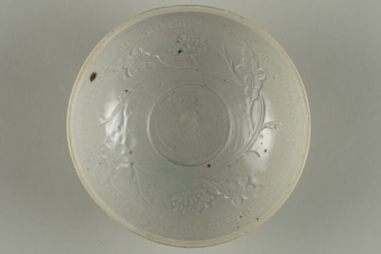 Bowl Decorated with Molded and Applied Leaves and Flowers