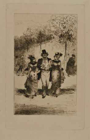 Three Figures Strolling