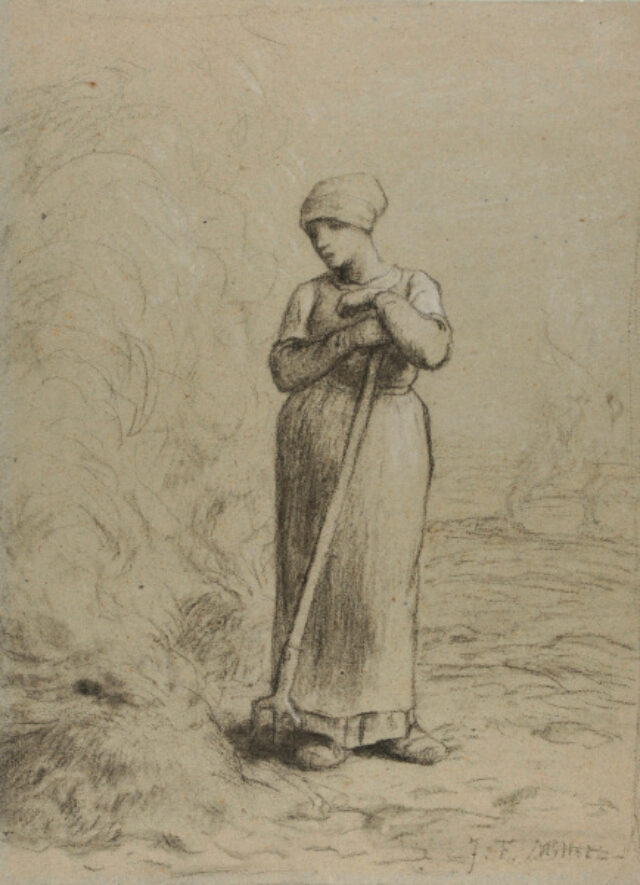 Woman Resting on Her Pitchfork