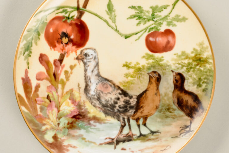 "CHICKENS IN A GARDEN" DINNER PLATE