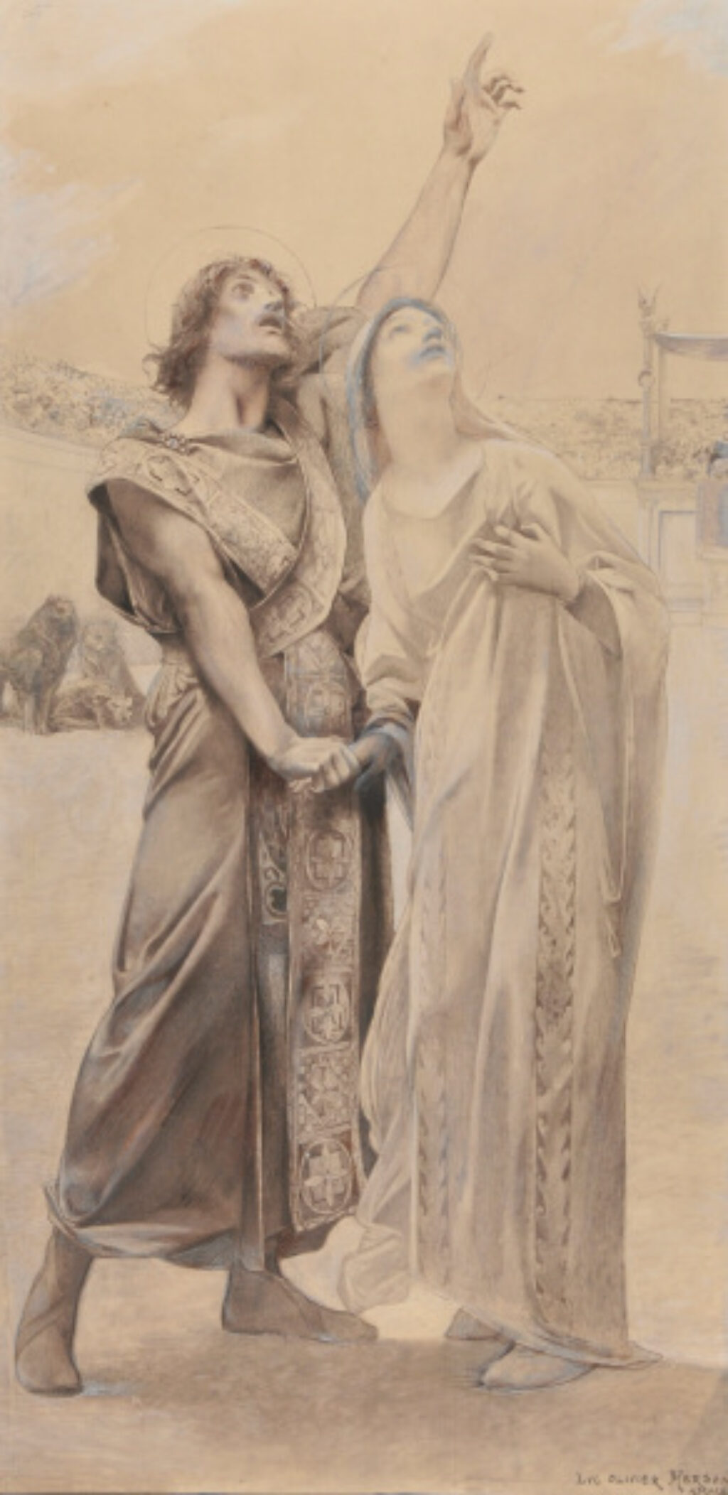 Two Saints in the Roman Coloseum, Before the Lions