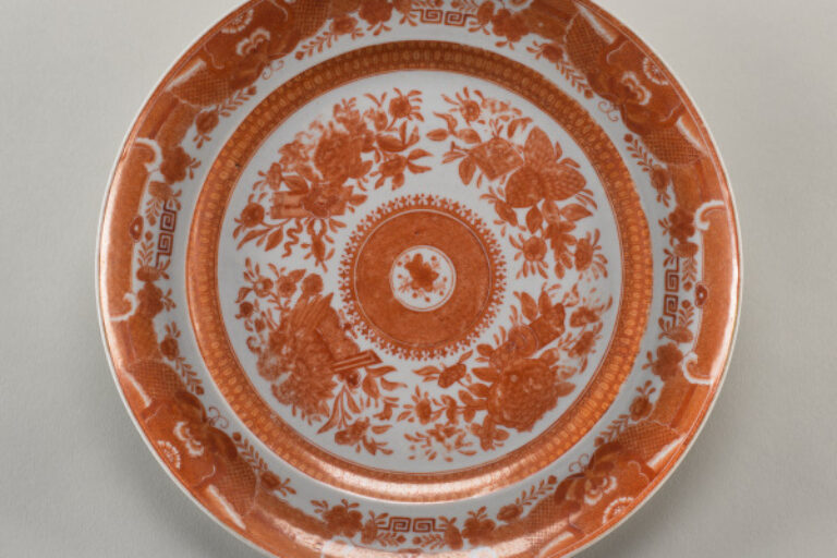 Plate Decorated with Orange Fitzhugh Pattern