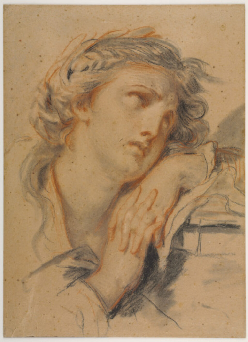 Head of a Woman Wearing a Laurel Wreath, Leaning on a Ledge - Image 2