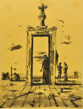 Sketch for a Stage Design (recto); Head (verso)