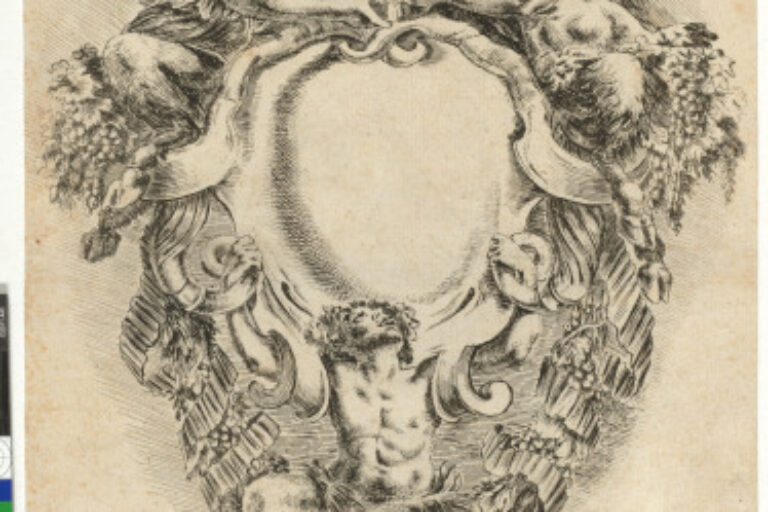 CARTOUCHE WITH TWO FAUNS AND A FAUNESS