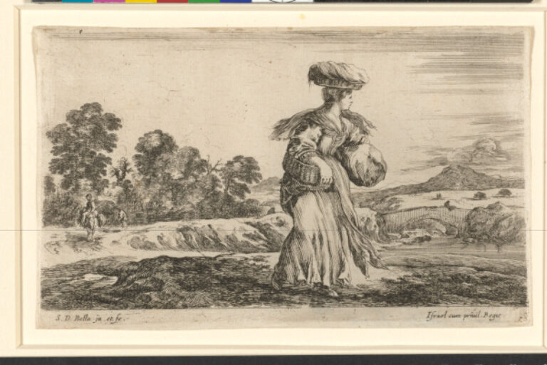 THE PEASANTEES WALKING WITH BREAD BASKET