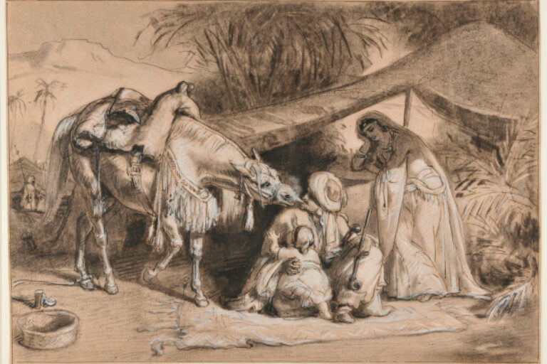 A BEDOUIN FAMILY BEFORE THEIR TENT