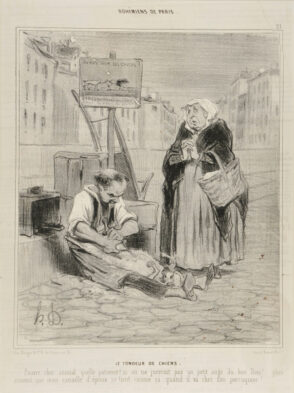 Le Tondeur de Chiens. Pauvre cher animal quel patience si on ne jurerait pas un petit ange du bon Dieu!.. plus souvent que mon canaille d’époux se tient comme ça, quand il va chez son perruquier!