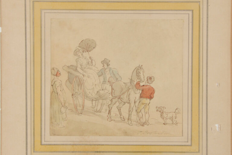COUPLE GETTING DOWN FROM A CARRIAGE