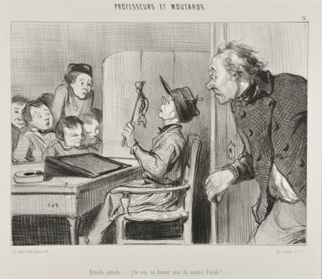 Attends, attends… j’te vas en donner moi du maître d’école !…