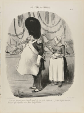 Je ne suis pourtant jamais tranquille quand j’te vois sortir comme ça…. j’crains toujours monsieur Moussard que, malgré toi, tu me fasses quelqu’infidélité !….