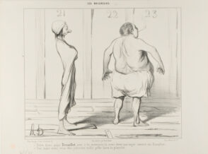 Dites donc, Papa Drouillet, avec c’te envergure là, vous devez pas nager comme un Dauphin. – Oui mais vous, vous êtes joliment taillé pour faire la planche.