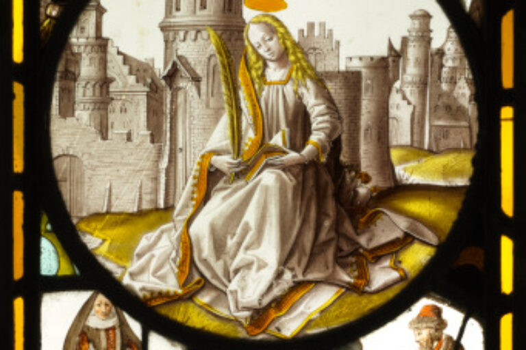 St. Barbara before a Cityscape