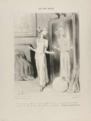 C’est singulier comme ce miroir m’aplatit la taille et me maigrit la poitrine! … Que m’importe?… Mme. de Staël et Mr. de Buffon l’ont proclamé… le génie n’a point de sexe.