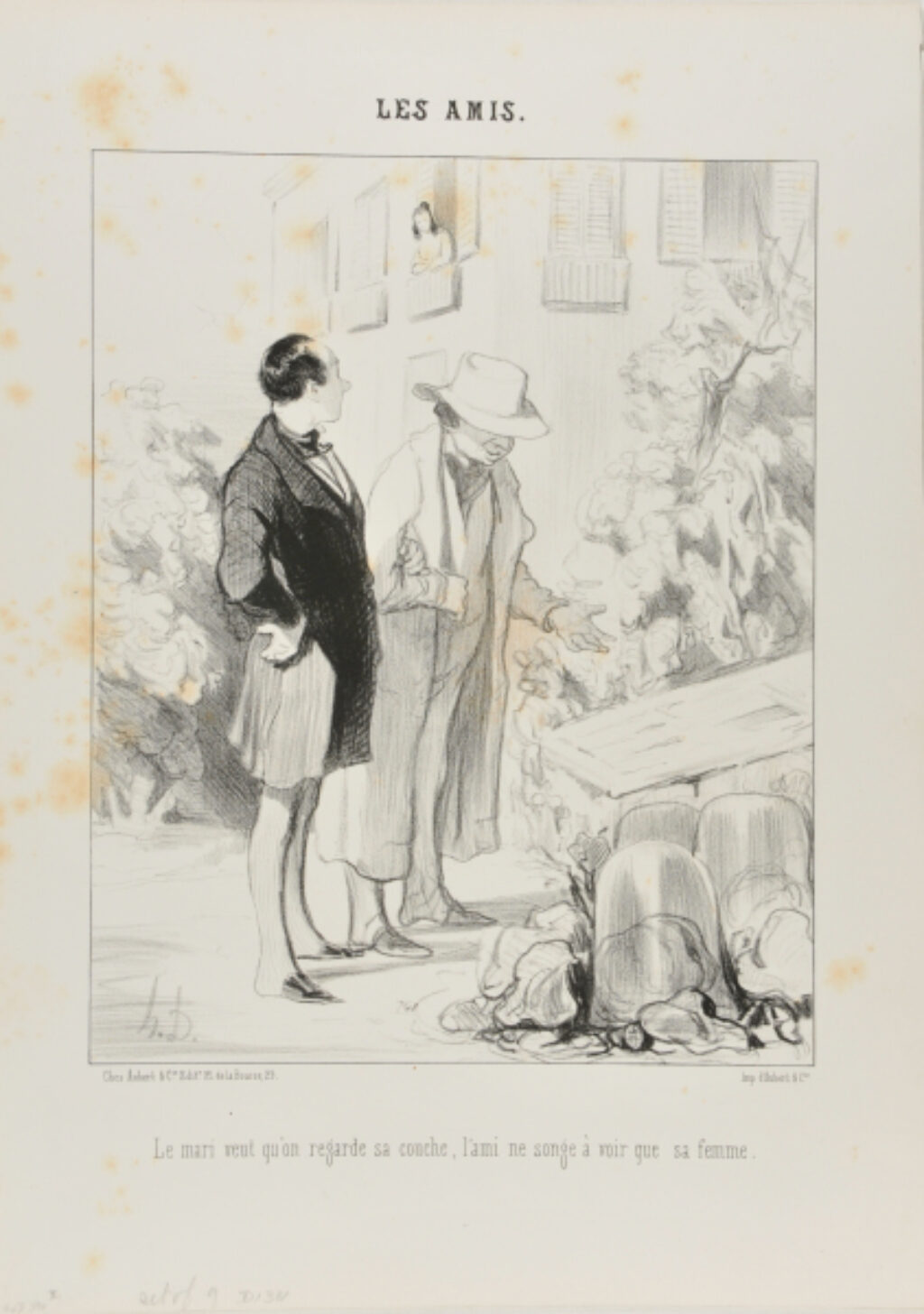 Le mari veut qu’on regarde sa couche, l’ami ne songe à voir que sa femme.
