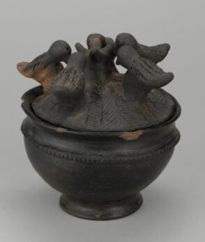 Lidded Vessel with Birds