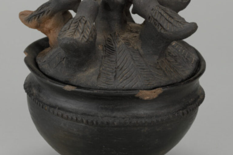 Lidded Vessel with Birds