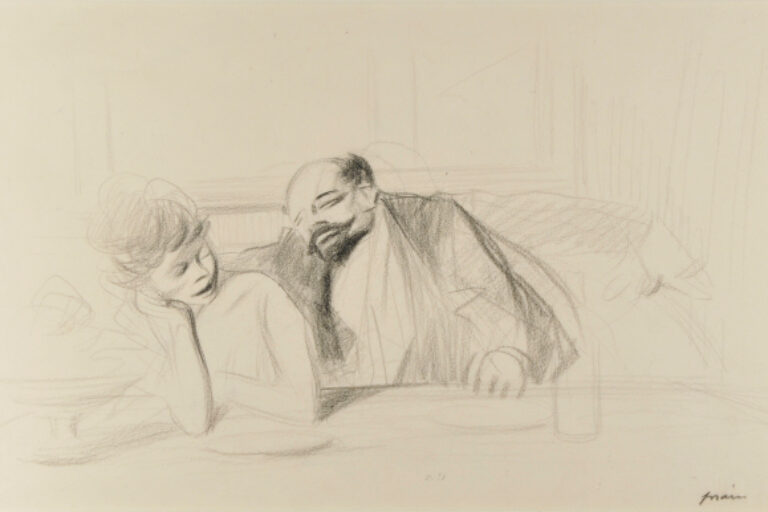 COUPLE SEATED AT A CAFÉ TABLE